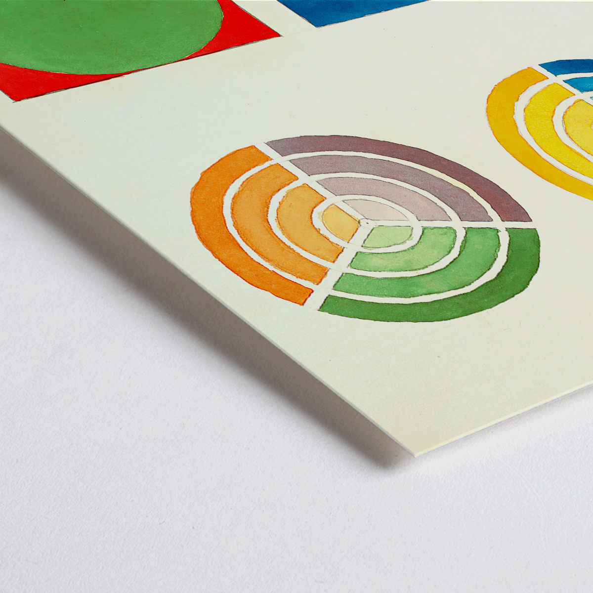 Closeup detail of Colorful geometric abstract art poster from Portfolio Historic Ornament by Elizabeth A Nedwill ideal for modern wall decor