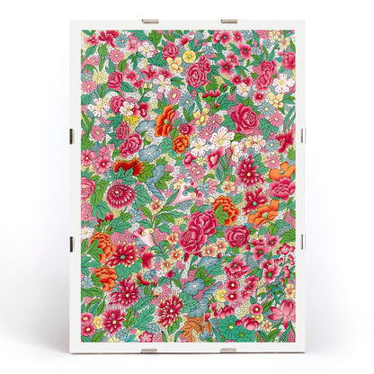 , framed and displayed in modern living room decor