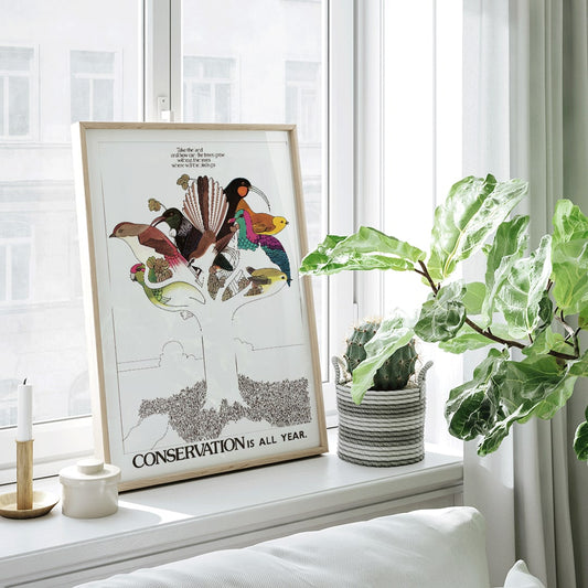 , framed and displayed in home decor