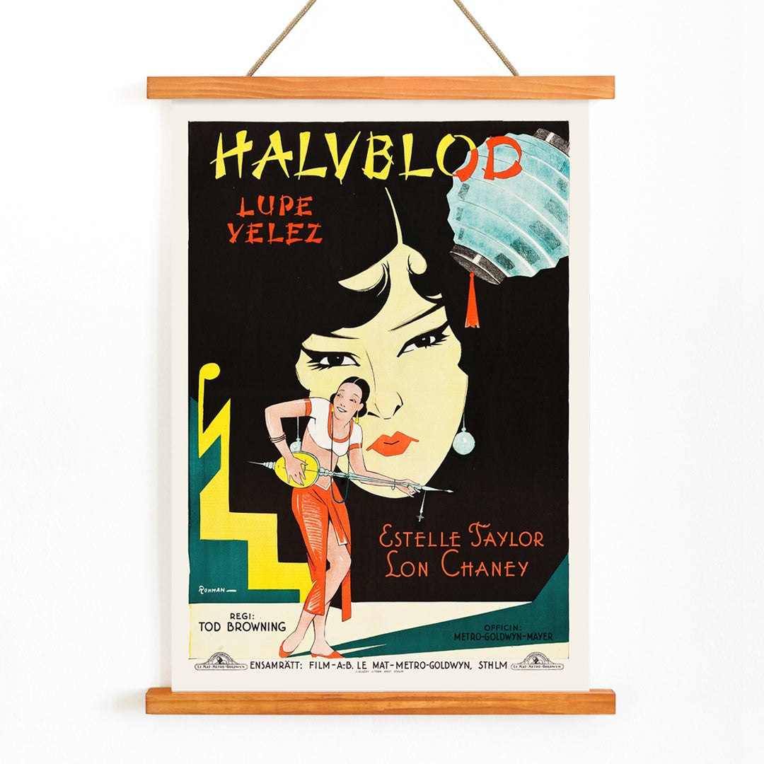 , with wooden magnetic frame on white background