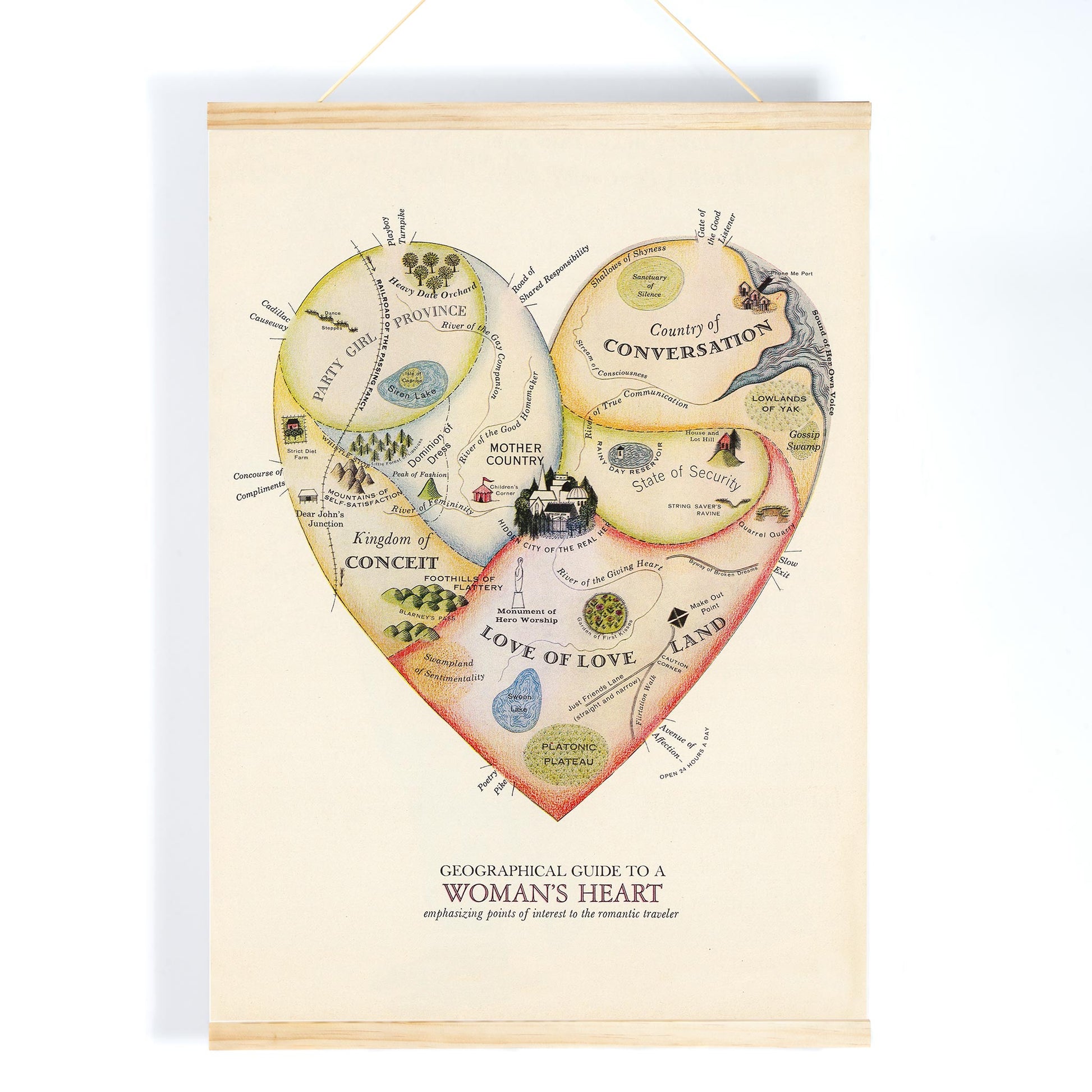 Light pine magnetic wood frame with two solid wood bars and rope for hanging, displaying a poster on a wall in a modern, minimalist style, scene picture showing a poster in the frame